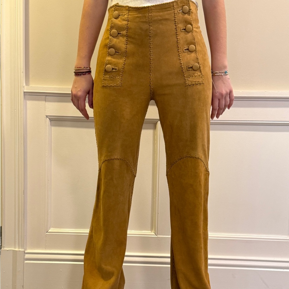 VTG 1970s North Beach Leather Whipstitch Leather Pants Ladies Fit Like Women’s 2